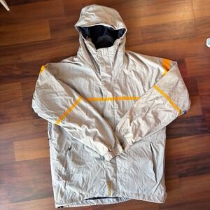 Bonfire Ski Snowboard Jacket Men's Large Gray Orange Zip Hooded Winter Outdoor